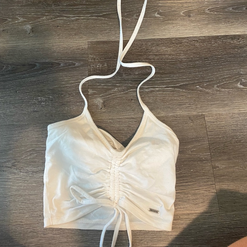 white halter with scrunch